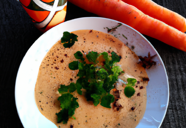 Cappuccino de carottes, pommes de terre et coriandre fraîche