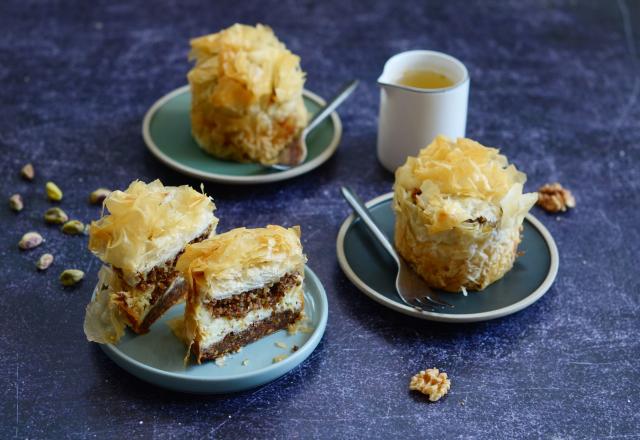 Baklava cheesecake individuel