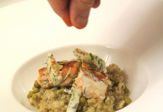 Quinoa façon risotto aux petits pois et fourme d'Ambert