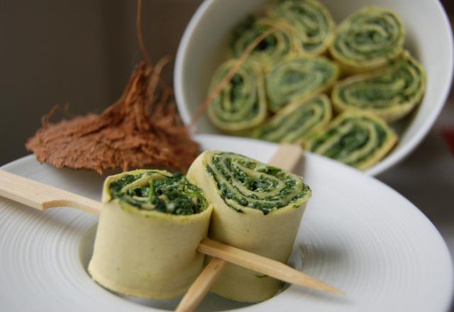 Rolls d'épinards au lait de coco