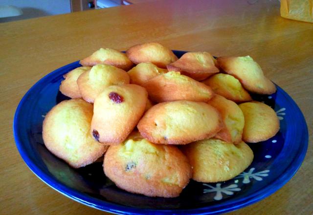 Madeleines pommes citrons raisins