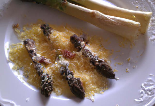 Asperges aux morilles et parmesan