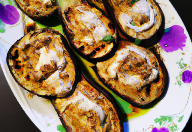 Aubergines grillées à la crème de Curry