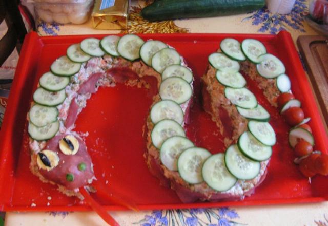 Serpent de crudités