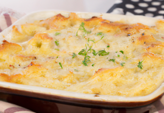 Pâtes au  gratin à la fourme d'Ambert