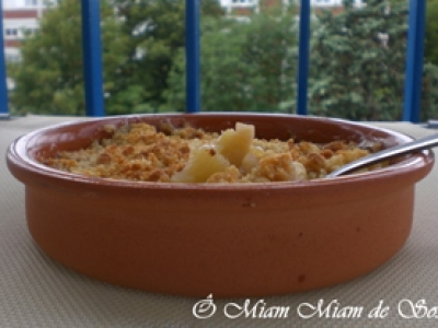 Crumble de pommes flambées au cognac mélasse de châtaigne