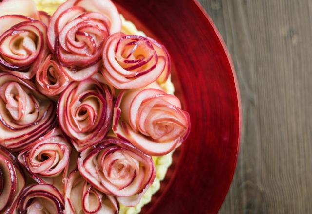 Tarte aux pommes façon bouquet de roses ®