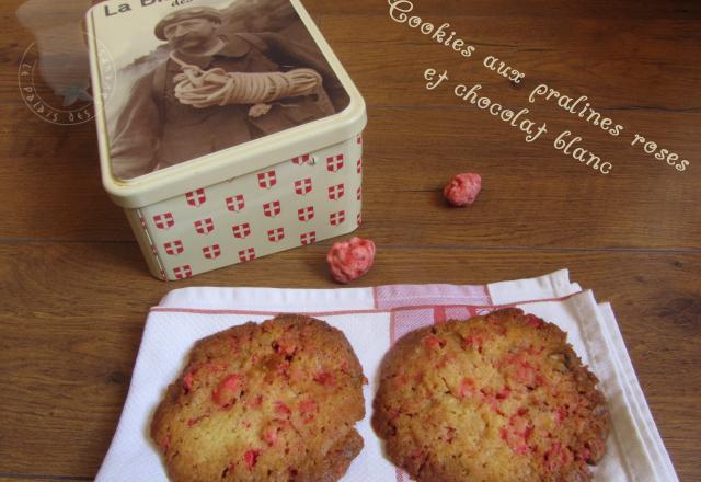 Cookies aux pralines et chocolat blanc