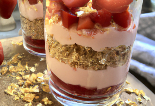 Verrines de fraises au muesli