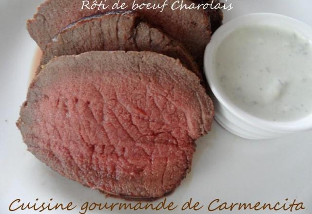 Rôti de rosbeef Charolais à la sauce au Roquefort