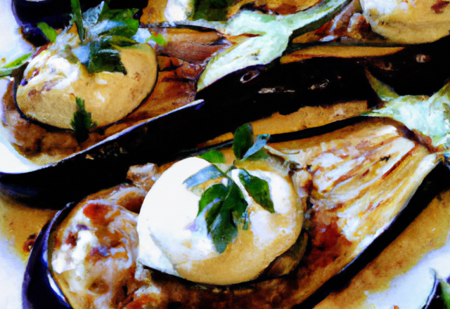 Aubergines farcies au fromage de brebis