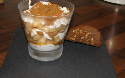 Verrines sucrées poires, spéculoos, mascarpone