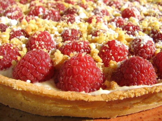 Tarte framboise et noisette