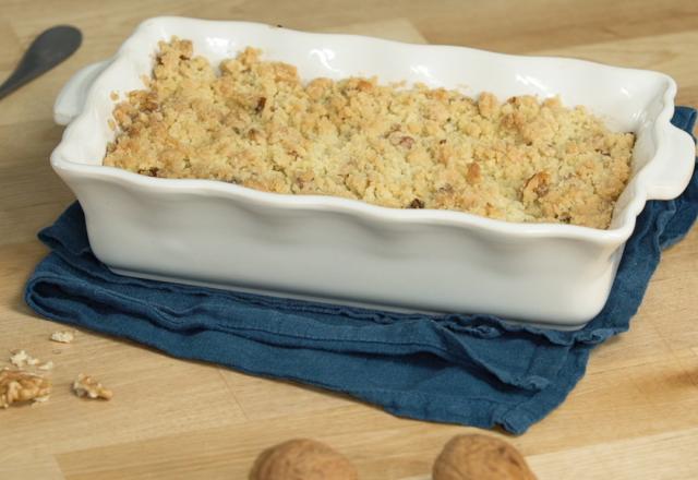 Crumble aux pommes et Noix de Grenoble AOP