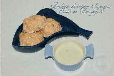 Boulette de saumon à la vapeur, sauce au Roquefort