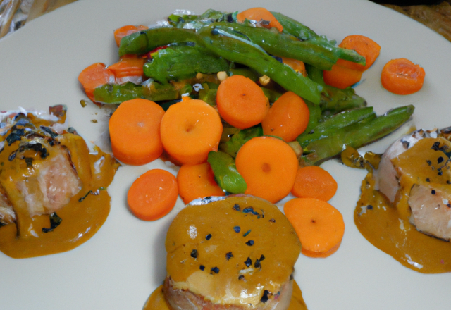 Tournedos de Surimi et ses petits légumes sauce soja