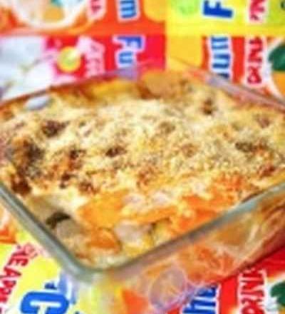 Gratin de légumes au bleu et aux noix