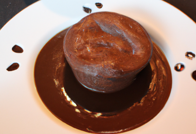 Fondant chaud au chocolat et velouté au Pommeau