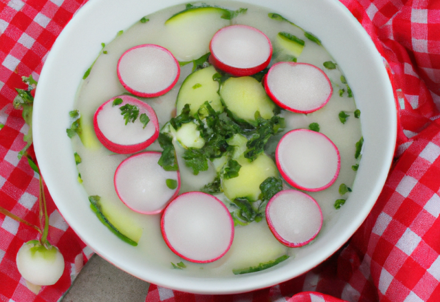 Soupe de radis et de concombre