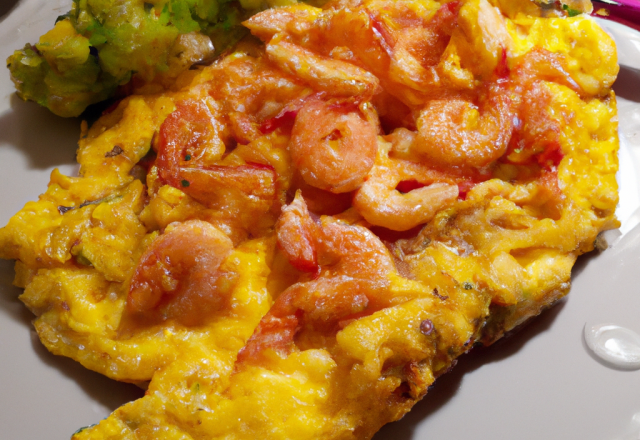 Omelette aux crevettes