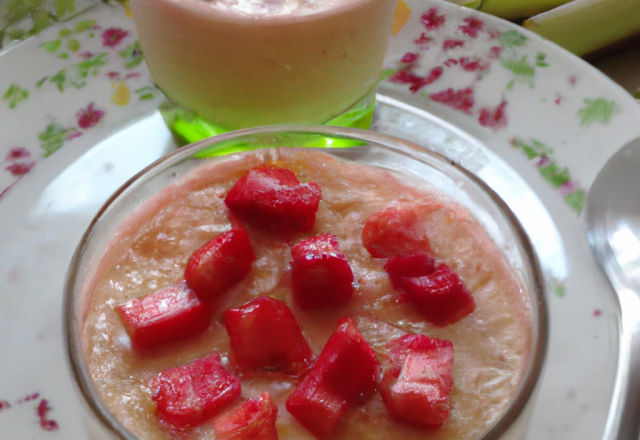 Terrinettes de rhubarbe et de fraises