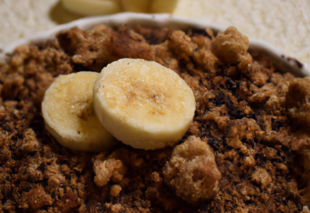 Crumble pommes, bananes et chocolat