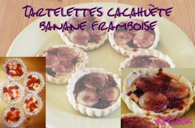 Tartelettes au beurre de cacahuètes, banane et framboise