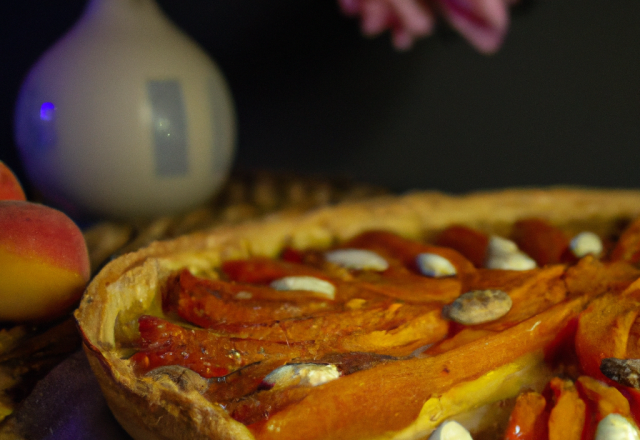 Tarte aux pêches et aux amandes