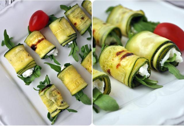 Roulés de courgettes grillées à la ricotta