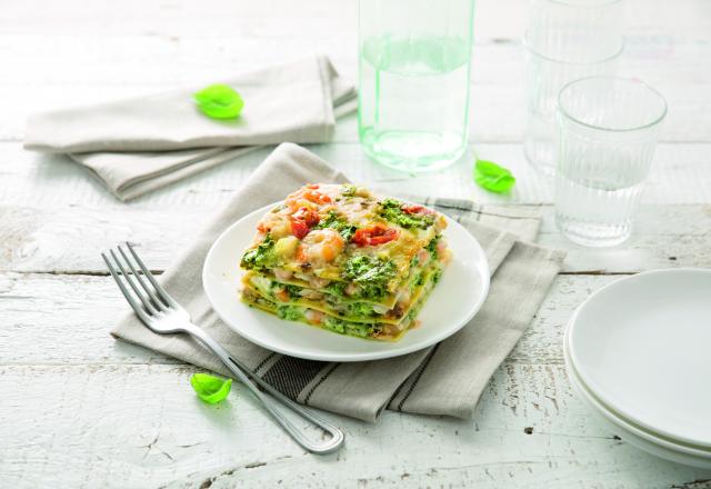 Lasagnes au pesto genovese et fruits de mer