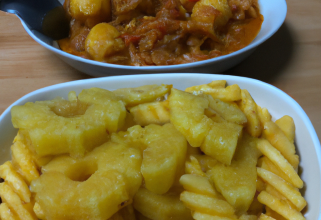 Pâtes au curry et à l'ananas