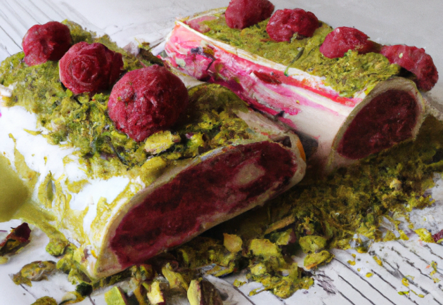 Bûche framboises-Pistache