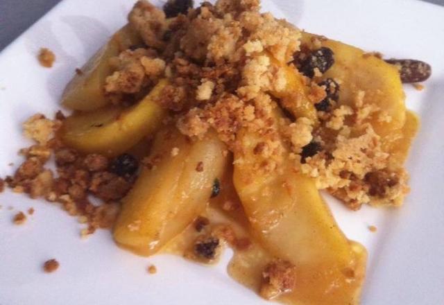 Mijoté pomme poire façon crumble