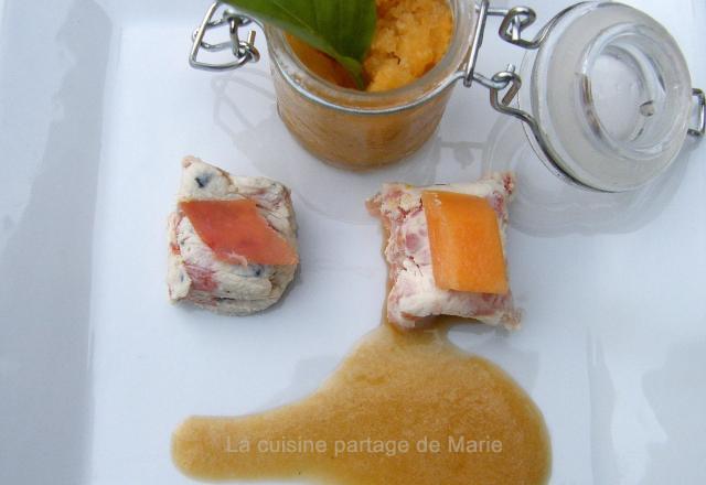 Déclinaison autour du melon et jambon de bayonne