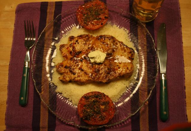 Pavés de requin à l'ail et à l'harissa