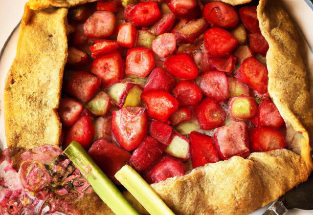 Galette croustilllante rhubarbe / fraises