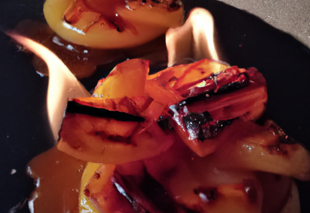 Pommes flambées au Calvados et caramel