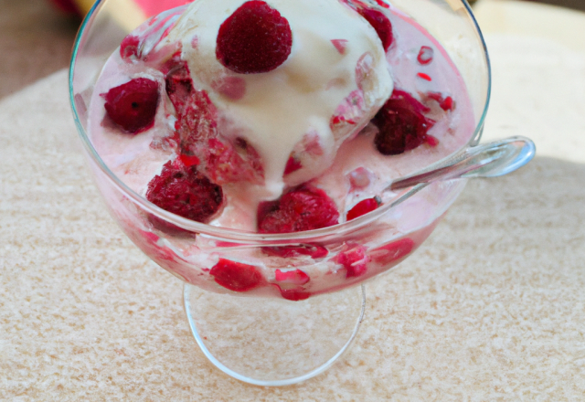 Glace au yaourt à la framboise