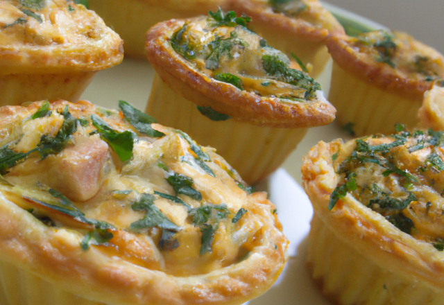 Mini-quiches sans pâte au thon et fines herbes