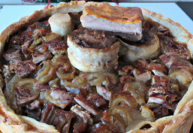 Tourte de Noël au canard et foie gras