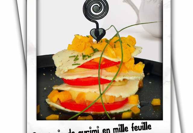 Carpaccio de surimi en mille feuille