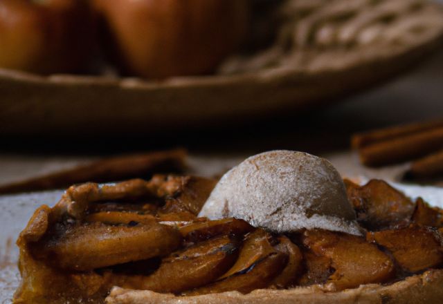 Tarte fine aux pommes, glace cannelle