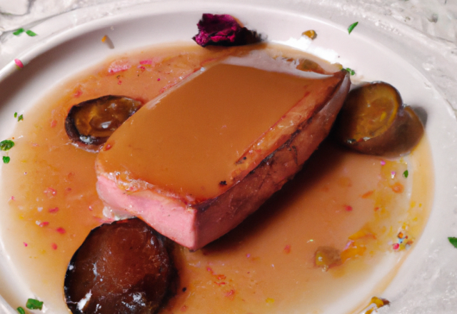 Foie Gras D'oie poêlé à la rose