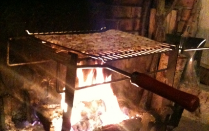 Flammenkuche au feu de bois