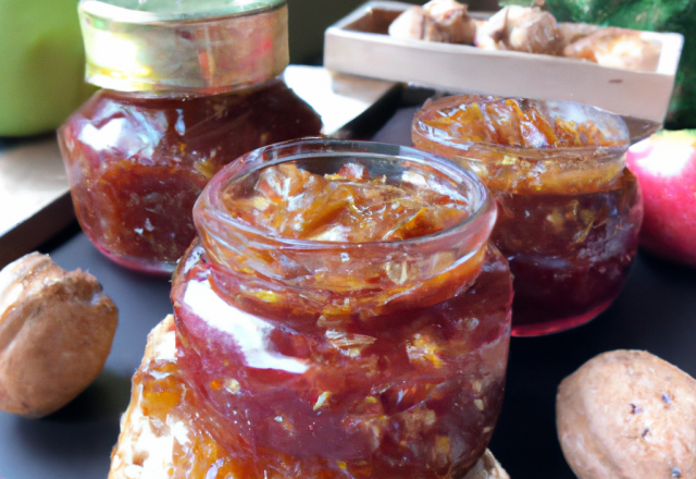 Confiture aux pommes et aux noisettes