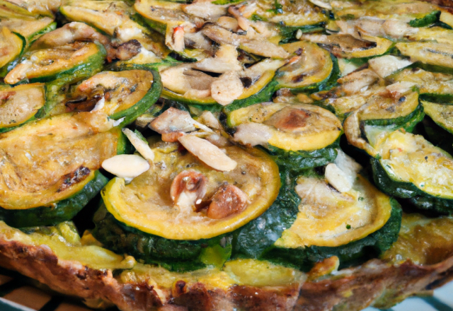 Tarte à la courgette et aux amandes effilées