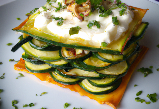 Millefeuille aux courgettes et au chèvre