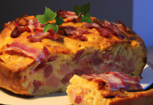 Cake jambon lardons et chorizo