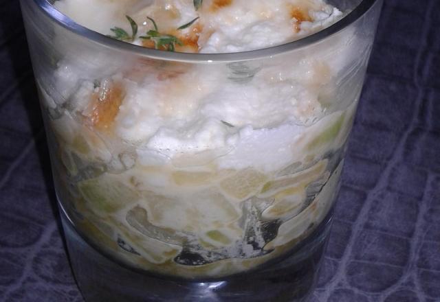 Verrine courgette et chèvre chaud