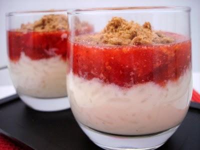 Riz au lait, fraises et speculos